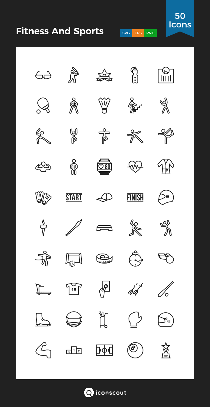 Fitness And Sports Icon Pack 735x1424 Fitness And Sports Icon Pack