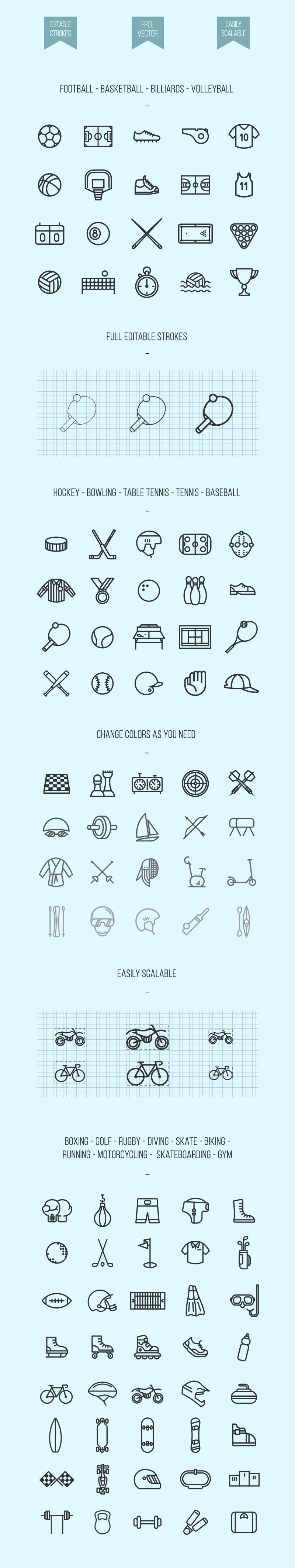 Freebie Lineal Sport Icons Pack 800x4247 Freebie Lineal Sport Icons Pack