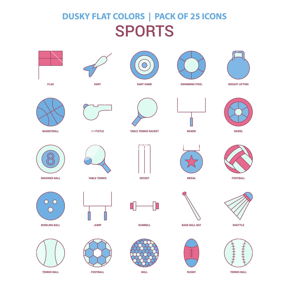 Sports Icon Dusky Flat Color 1000x1000 Sports Icon Dusky Flat Color