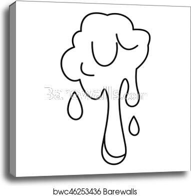 382x390 Slime Spot Icon, Outline Style, Canvas Print Barewalls Posters