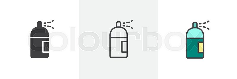 800x267 Spray Can Icon Line, Solid And Filled Stock Vector Colourbox