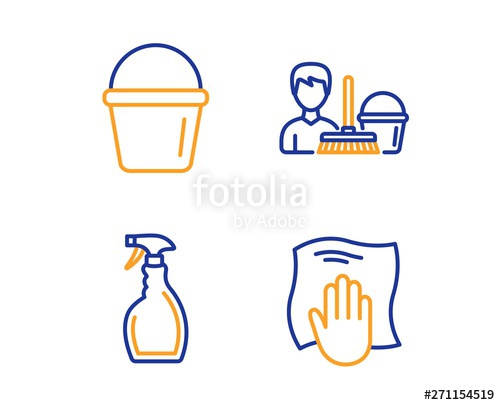 500x405 Spray, Cleaning Service And Bucket Icons Simple Set Washing Cloth
