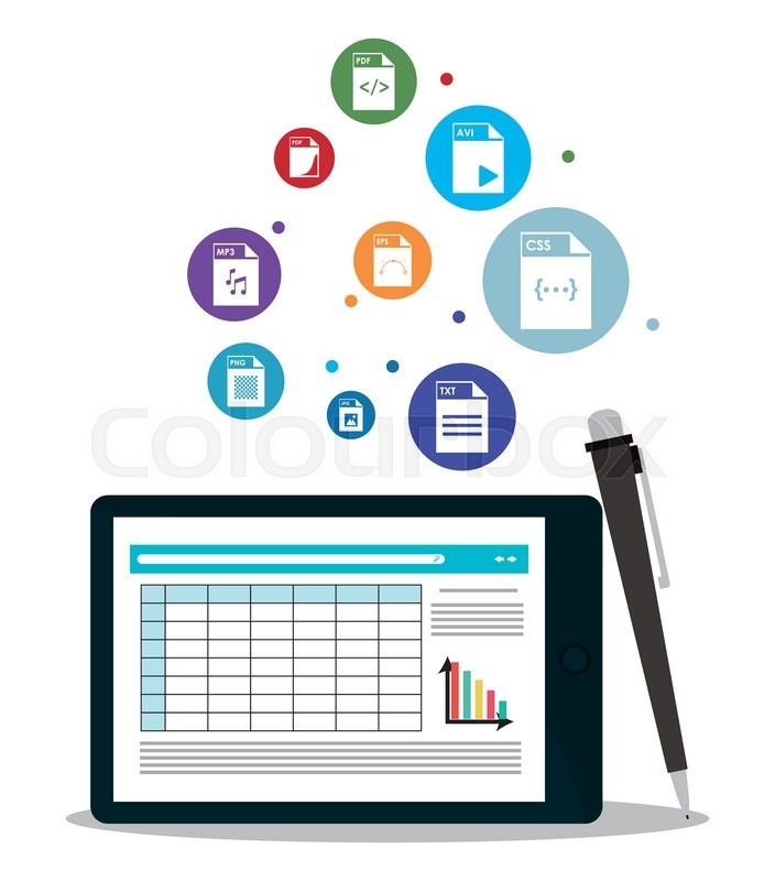 704x800 Spreadsheet Concept With Icon Design, Stock Vector Colourbox