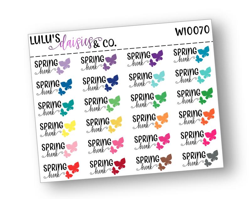794x635 Spring Break Words And Icons Words And Icon Stickers Multi Etsy
