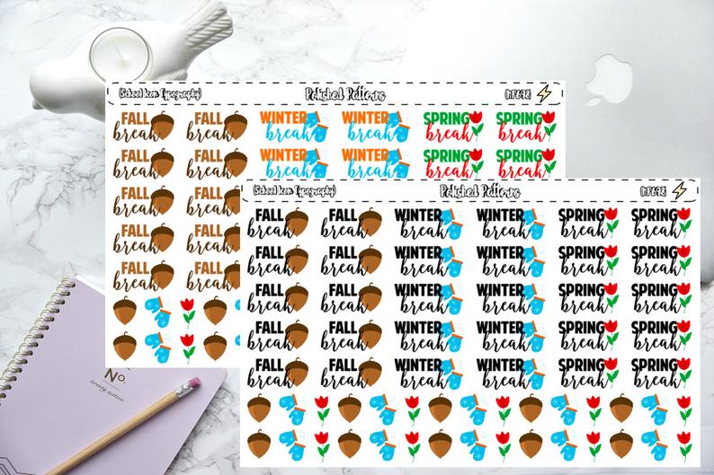 794x529 Break Schedule Fallwinterspring Break School Icon Etsy
