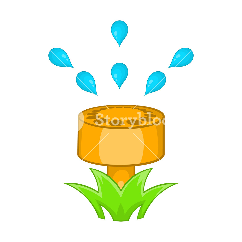 1000x1000 Sprinkler Icon In Cartoon Style On A White Background Royalty Free