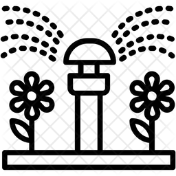 256x256 Water Sprinkler Icon Of Line Style