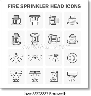 362x382 Fire Sprinkler Icon, Art Print Barewalls Posters Prints