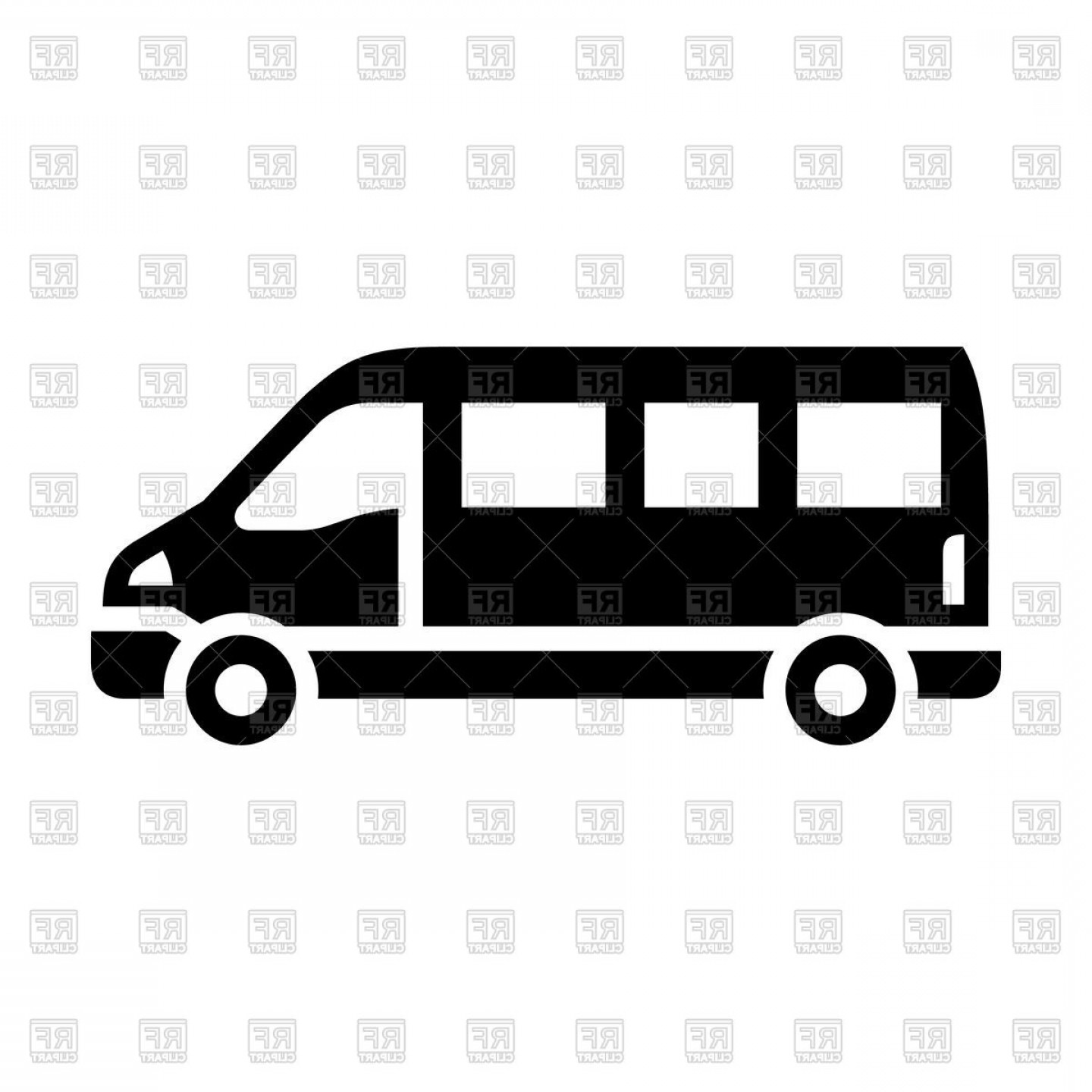 1440x1440 Black Sprinter Van Icon Isolated On White Background Vector