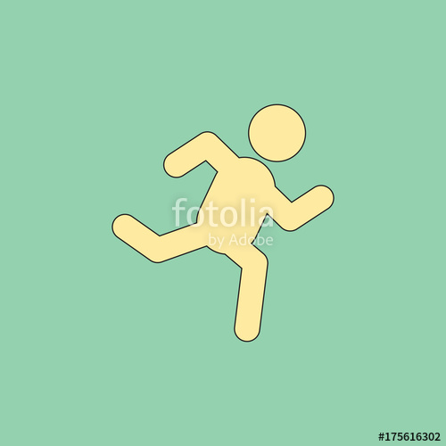 500x500 Sprinter Icon Man Run Silhouette Illustration Stock Image