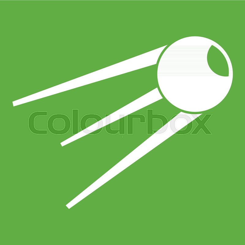 800x800 Sputnik Icon White Isolated On Green Stock Vector Colourbox