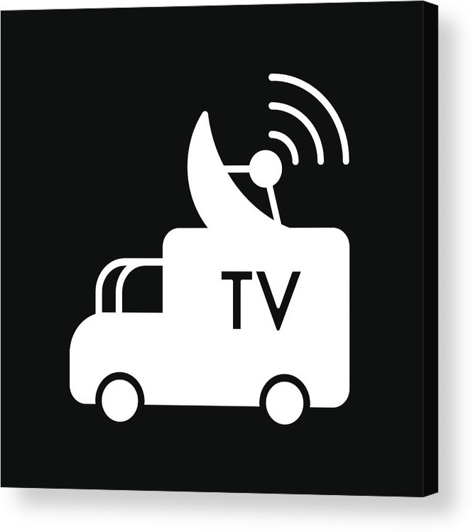 666x750 Sputnik Antenna Icon Satellite Symbol Isolated On Black Acrylic