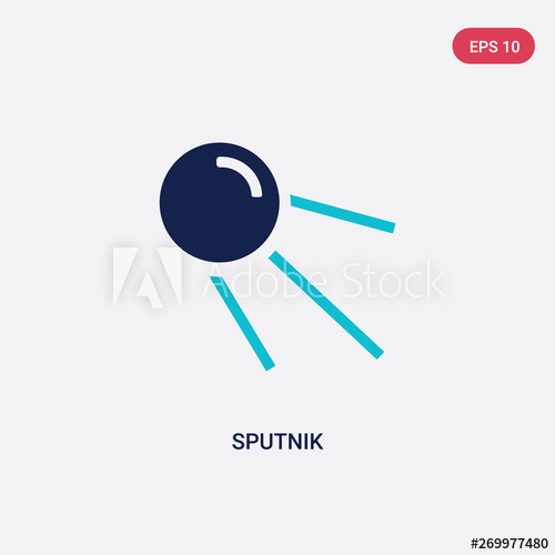 500x500 Two Color Sputnik Vector Icon From Astronomy Concept Isolated