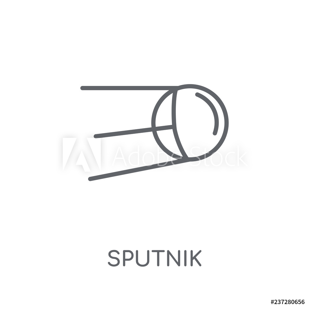 1000x1000 Photo Art Print Sputnik Linear Icon Europosters