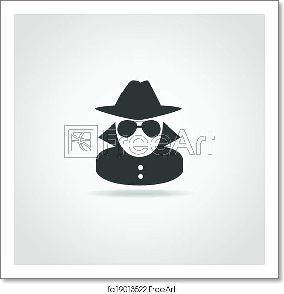 561x581 Free Art Print Of Anonymous Spy Icon Black Icon Of Anonymous Spy