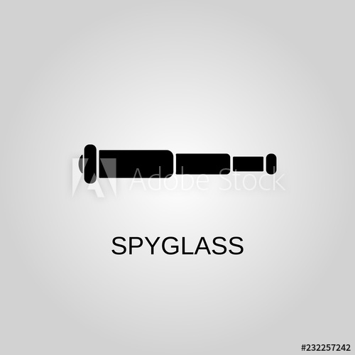 500x500 Spyglass Icon Spyglass Symbol Flat Design Stock