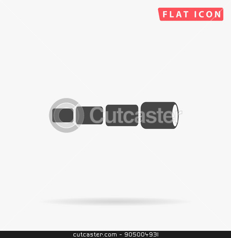450x464 Spyglass Simple Flat Icon Stock Vector