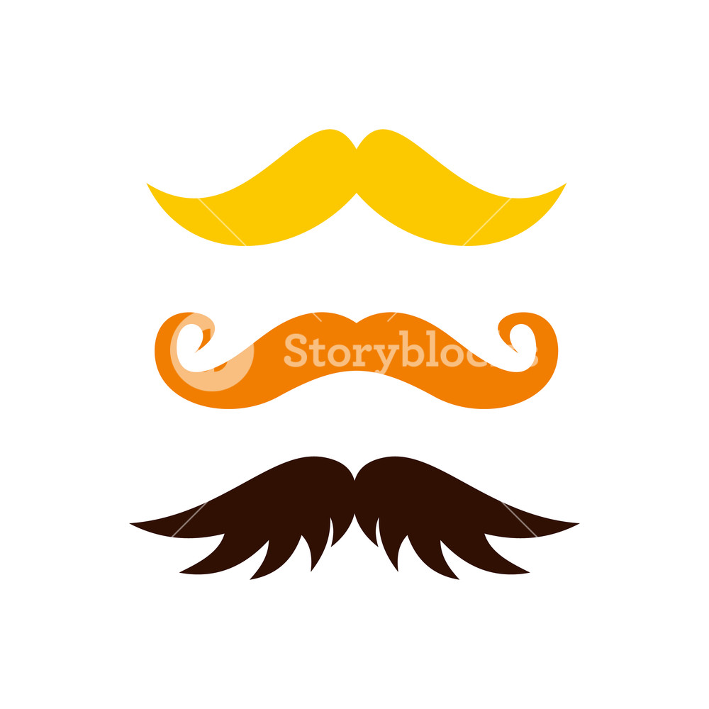 1000x1000 Three Kind Of Moustache Icon In Flat Style Isolated On White