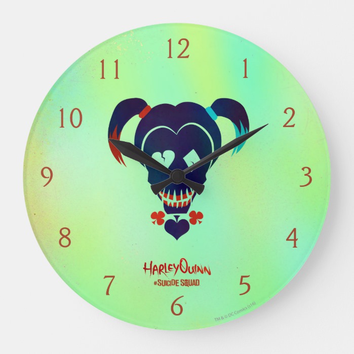 699x699 Suicide Squad Harley Quinn Head Icon Large Clock
