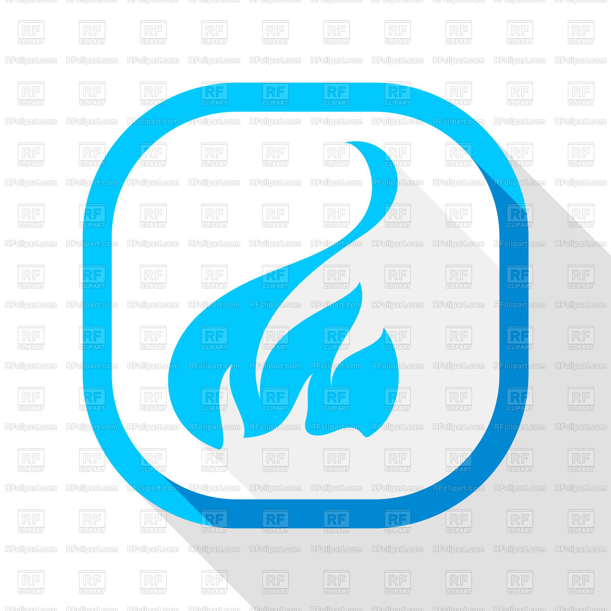1200x1200 Fire Flame Light Color Icon With Shadow On A Rounded Square Button