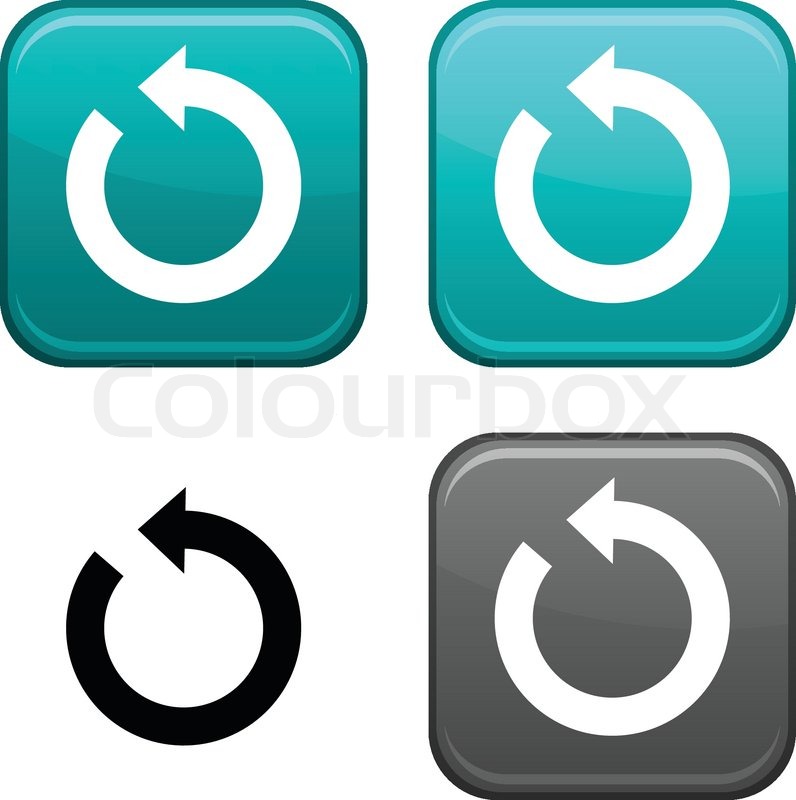 796x800 Refresh Square Buttons Black Icon Stock Vector Colourbox