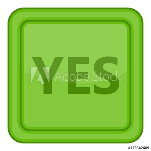 500x500 Yes Green Square Button Icon Cartoon Illustration Of Yes Green