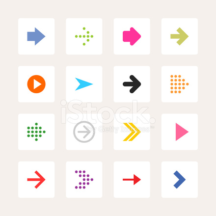 440x440 Arrow Sign White Square Button Icon Flat Plain Simple Style Stock