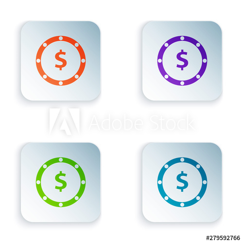 500x500 Color Coin Money With Dollar Symbol Icon Isolated On White
