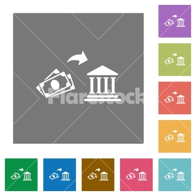 400x400 Cash Deposit To Bank Square Flat Icons