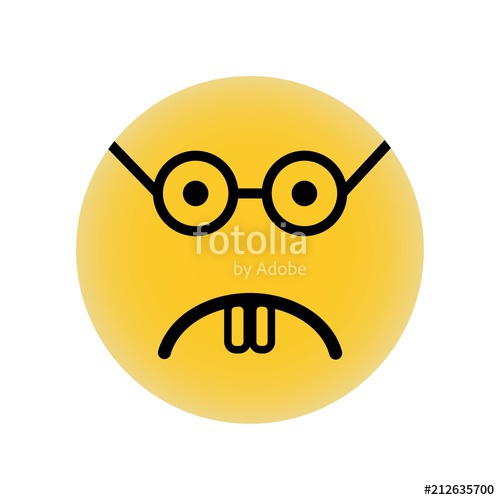 500x500 Nerd Emoticon Square Face Icon Vector Icon Simple Element