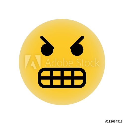 500x500 Very Angry Emoticon Square Face Icon Vector Icon Simple Element