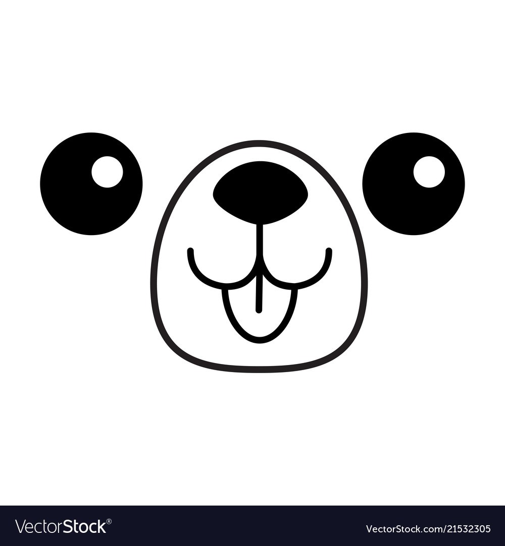 1000x1080 Dog Happy Square Face Head Icon Contour Line Vector Image