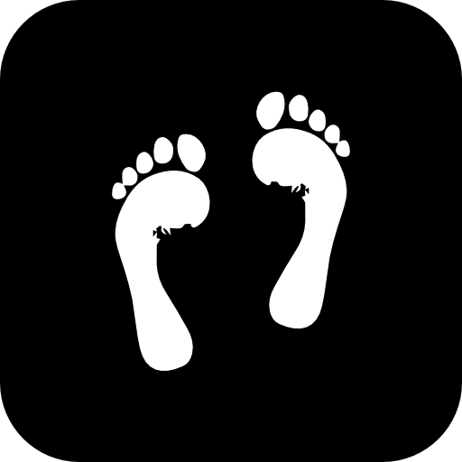 512x512 Feet Of A Human On Black Square Background Icons Free Download