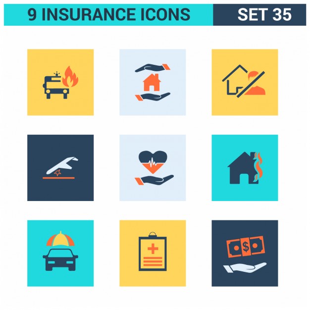 626x626 Insurance Square Icons Set Vector Free Download