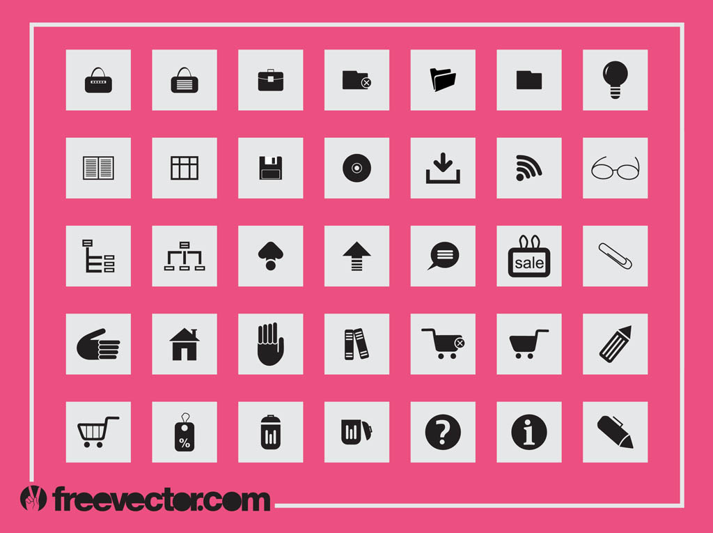 1024x765 Square Icons Set Vector Art Graphics