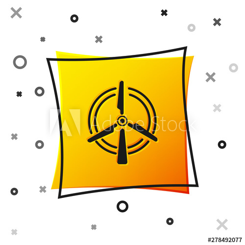 500x500 Black Rotating Wind Turbine Icon Isolated On White Background