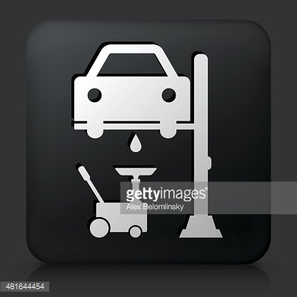 416x416 Black Square Button With Car Generator Icon Premium Clipart