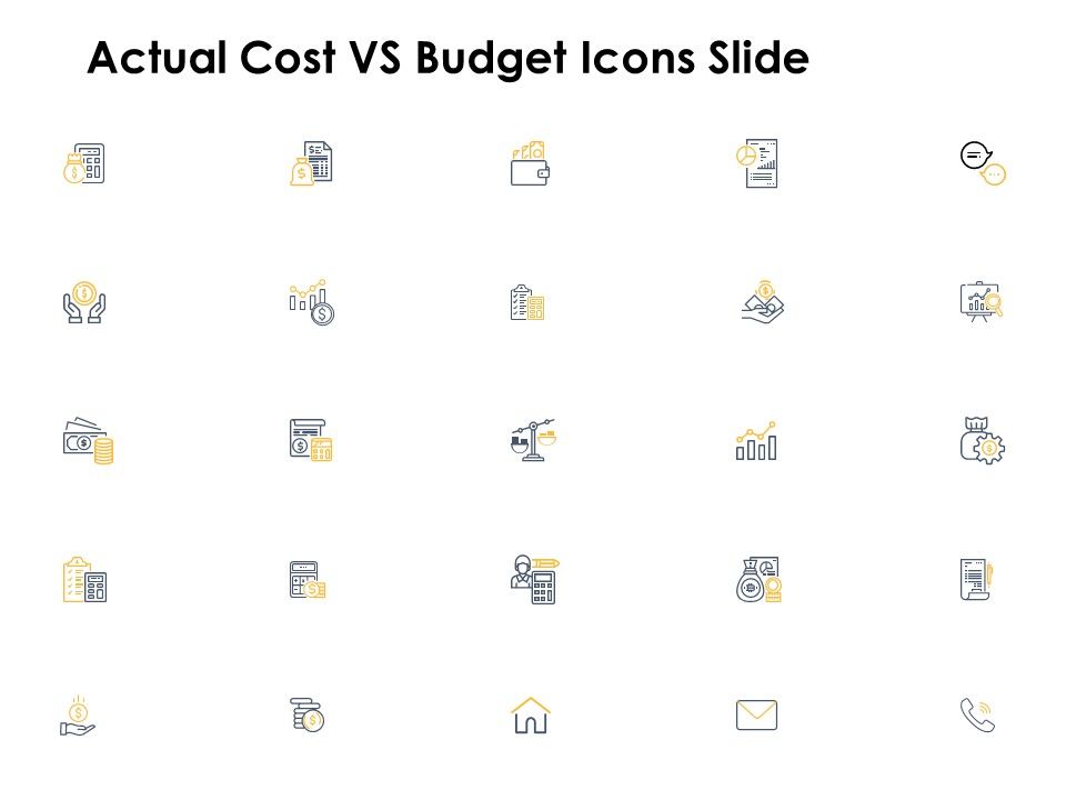 960x720 Actual Cost Vs Budget Icons Slide Compare Ppt Powerpoint