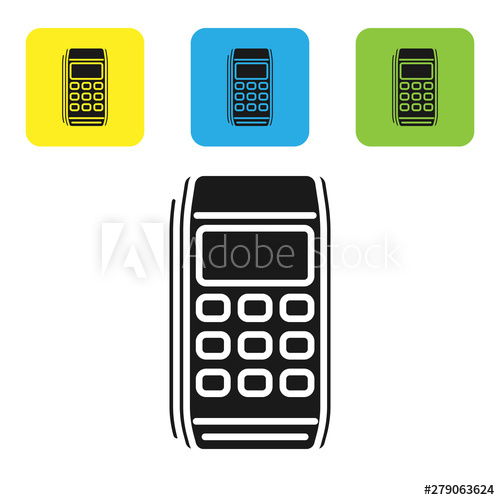 500x500 Black Pos Terminal Icon Isolated On White Background Payment