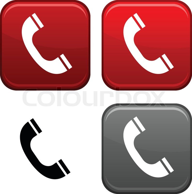 793x800 Telephone Square Buttons Black Icon Stock Vector Colourbox
