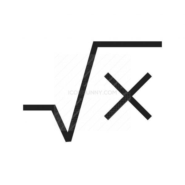 600x600 Square Root Line Icon