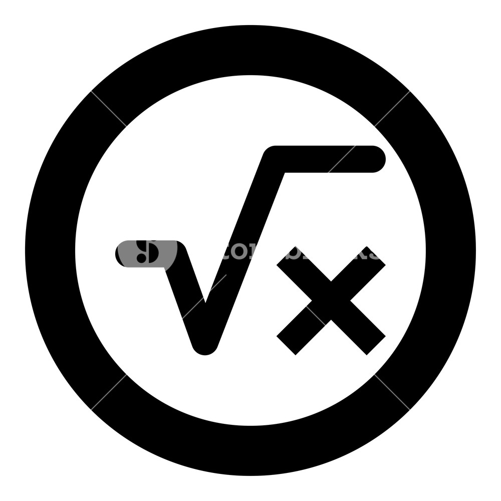 1000x1000 Square Root Of X Axis Icon Black Color Vector Illustration Simple