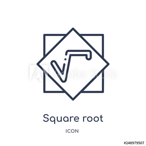 500x500 Square Root Icon From Signs Outline Collection Thin Line Square
