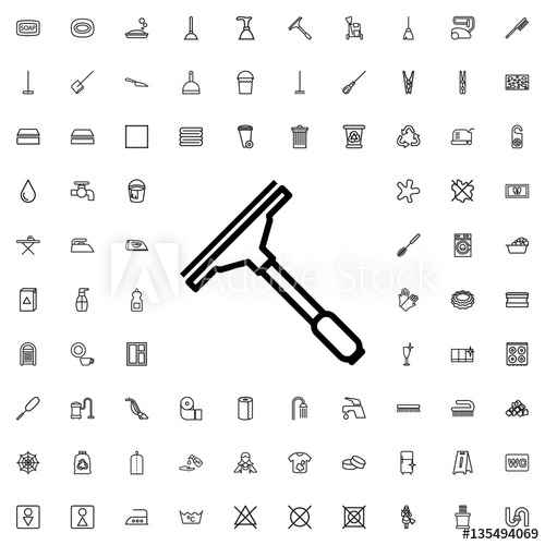 500x500 Window Squeegee Icon Illustration