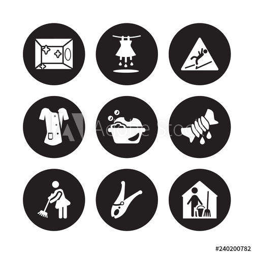 Vector Icon Set Clean Room, Soak, Sweeping, Squeeze, Washing 500x500 Vector Icon Set Clean Room, Soak, Sweeping, Squeeze, Washing