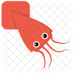 256x256 Squid Icon Of Flat Style