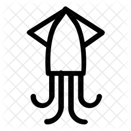 256x256 Squid Icon Of Line Style