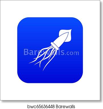 362x382 Squid Icon Digital Blue, Art Print Barewalls Posters Prints