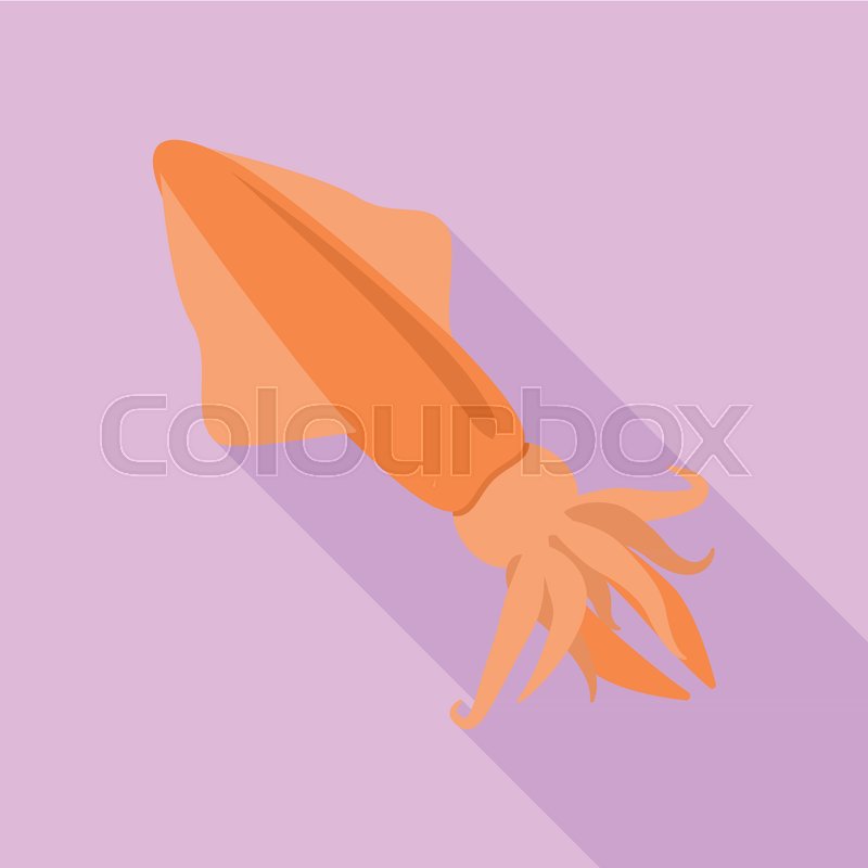 800x800 Squid Icon Flat Illustration Of Squid Stock Vector Colourbox