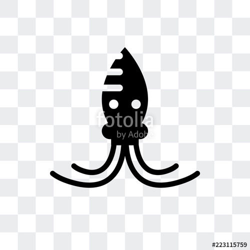 500x500 Squid Icon Isolated On Transparent Background Modern And Editable